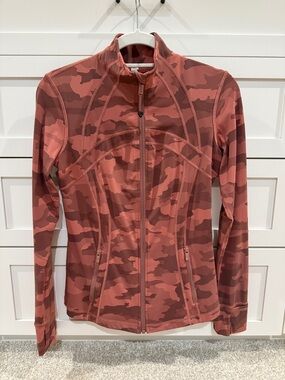 Camo Zip-Up Active Jacket - Rust Pink